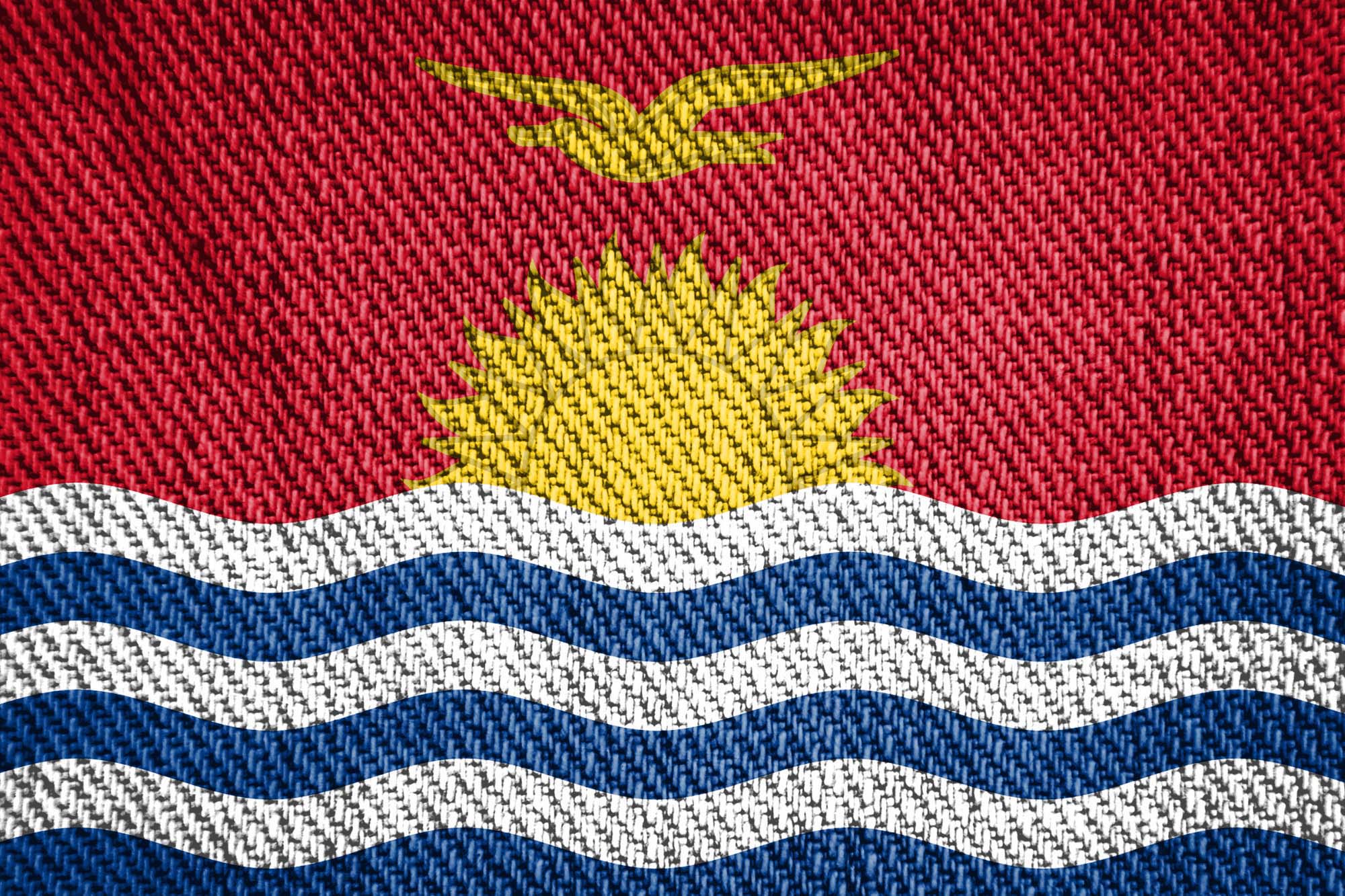 Kiribati flag printed on canvas