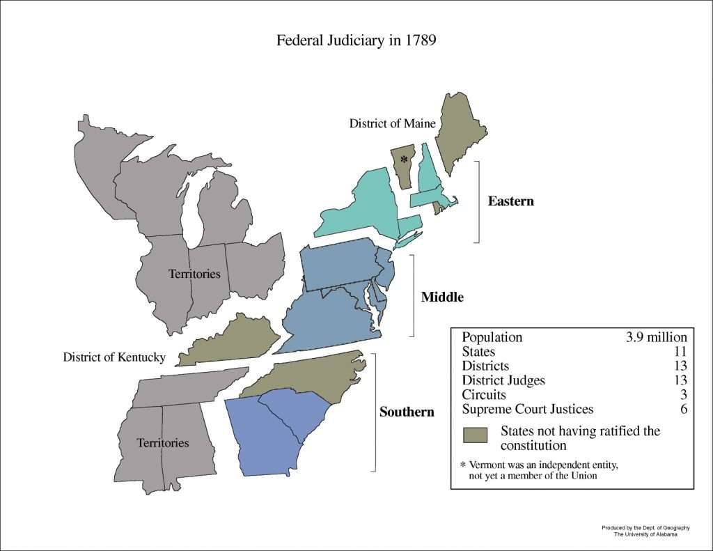 A map of the federal judiciary in 1789
