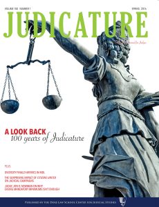 Cover of the spring 2016 edition of Judicature