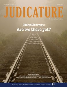 Cover of Winter 2015 edition of Judicature