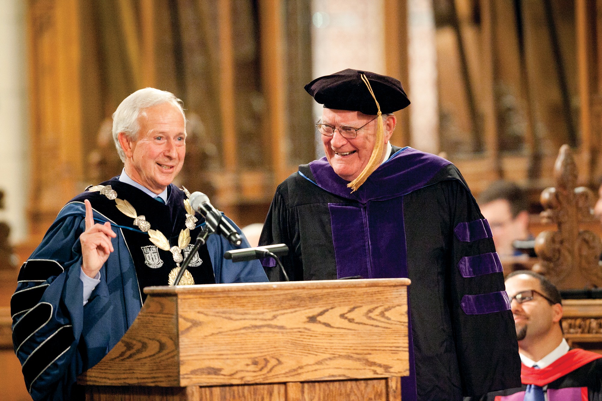 Judge Tjoflat receiving an award at Duke University Chapel