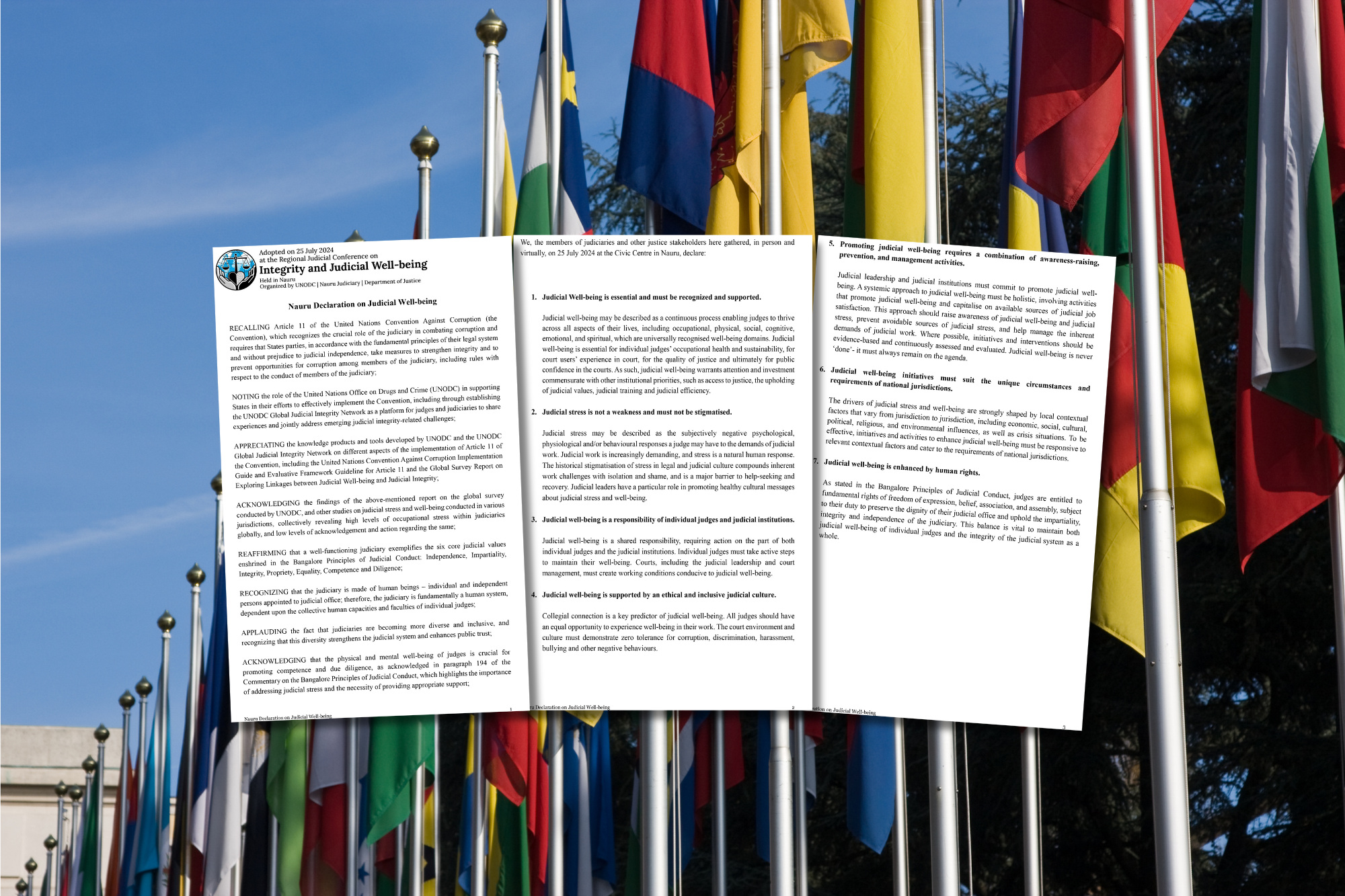 Nauru Declaration - Cover Image with UN flags